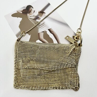 Bolso Bandolera Whiting & Davis Saint Mini Plegable Estilo Glomesh - Dorado - Como Nuevo Foto 1 de 4