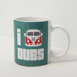 Volkswagen VW Bus Mug I Love Dubs Coffee Cup Green - Picture 1 of 7