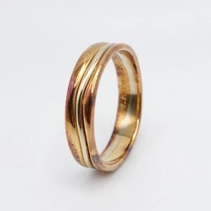 Cartier 18K Two Tone Gold 5mm Wedding Band Ring - Size 10.75 Engraved - Picture 1 of 12