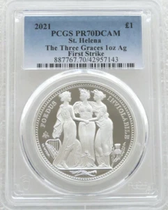 2021 Three Graces £1 One Pound Silver Proof 1oz Coin PCGS PR70 DCAM First Strike - Picture 1 of 2