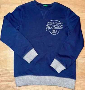 United Colors of Benetton Kids Sweatshirt Blue size 9-10 - Picture 1 of 3