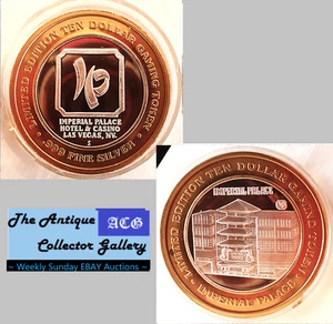 Ficha de juego vintage⌛.999 Silver Imperial Palace $10🪙Las Vegas NV - Imagen 1 de 6