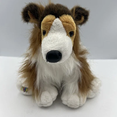 Ganz Webkinz Collie White Brown Plush 8”’Puppy Dog HM149 No Code - Image 1 of 4