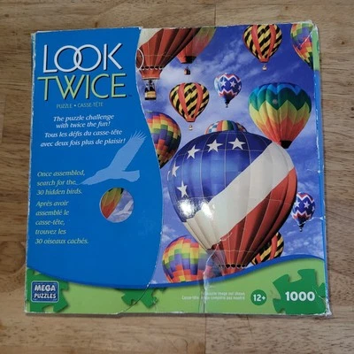 Look Twice Puzzle Challenge 1000 PC Hot Air Balloons & Hidden Birds - Image 1 of 4