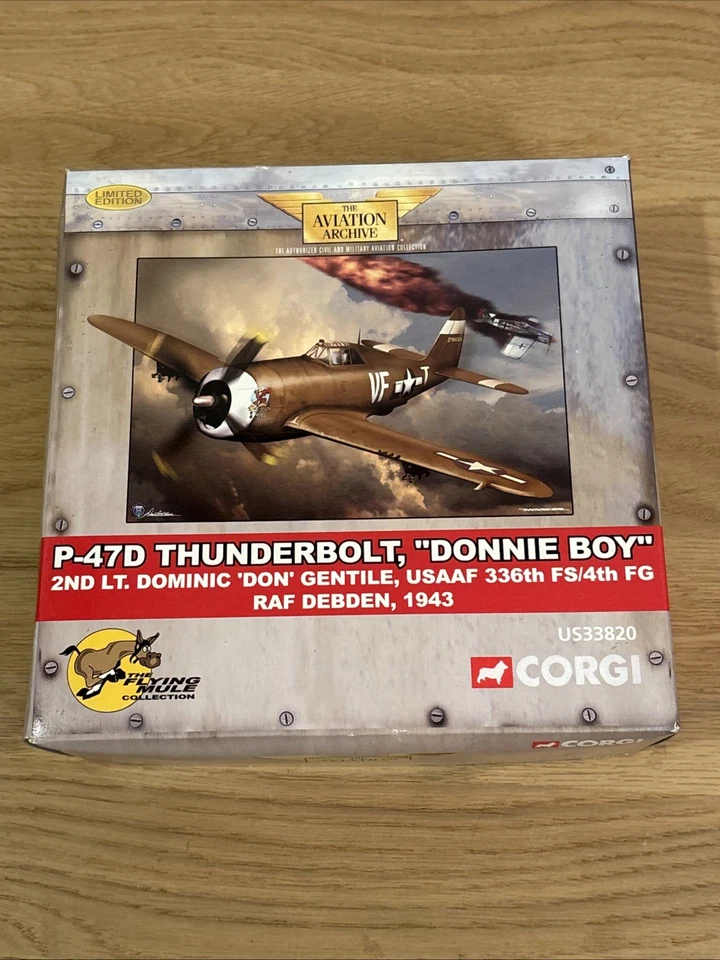 Corgi Flying Mule US33820 P-47 Thunderbolt Donnie Boy Dominic Gentile - 635/750 - Image 1 of 4