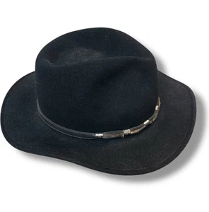 Golden Gate Hat Company -  Falcon Black Wool Leather band - Sz M - Picture 1 of 5
