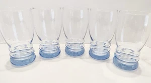 Libbey Bangles Tumblers Misty Blue 16 Oz Set of 5 Glasses Coolers - Picture 1 of 6
