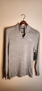 Men's Eddie Bauer Long Sleeve 1/4 Zip Heavyweight Stripe Grid Baselayer Fleece - Picture 1 of 4