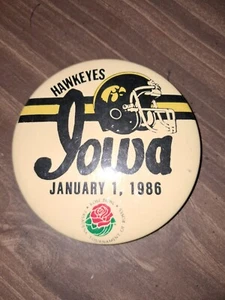 Vintage 1986 Iowa Hawkeyes Pasadena Rose Bowl 2.75" Button Pin - Picture 1 of 2