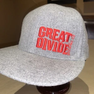 Great Divide Brewing Company wide Trucker Cap Hat Flexfit Gray Red - Picture 1 of 9