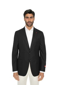 $5200 ISAIA NAPOLI Black Hand-Sewn Jacket Sport Coat Wool 40 US / 50 EU 8R - Picture 1 of 7