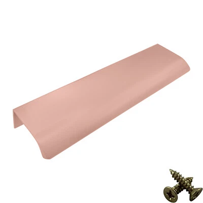 Rose Gold Kitchen Cabinet Door Handles Cupboard Drawer Concealed Edge Pull - Image 1 of 4