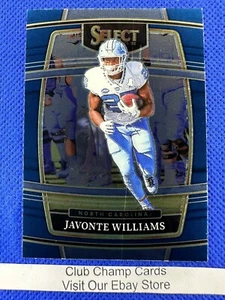 2022 #64 Javonte Williams Panini Select Draft Picks Blue Concourse UNC - Picture 1 of 2