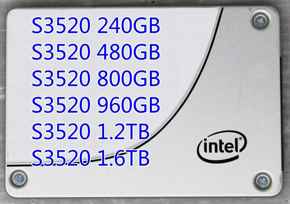 Intel SSD DC S3520 Series 150GB 240GB 480GB 800GB 960GB 1.2TB 1.6TB 2.5'' LOT - Image 1 of 1