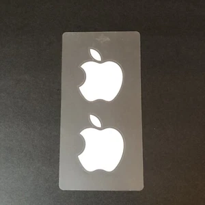 Two Apple Logo Stickers Genuine White MacBook iPad Bumper Window Decal 2”x2.5” - Picture 1 of 2
