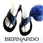 Bernardo Womens Woven Soft Leather Toe Loop Sandals Shoes BLUE Sz 7