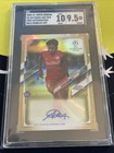 Noa Lang 2020-21 Topps Chrome UEFA /199 Auto Aqua Refractor SGC 9/10 RC