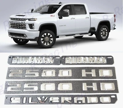 Portas cromadas 2500HD tampa traseira Silverado capô emblemas Duramax 2019+ Silverado - Imagem 1 de 4