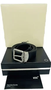Montblanc Cinturón Cuero Negro 120CM X 30MM X 5MM 129453 Nueva Original - Imagen 1 de 6