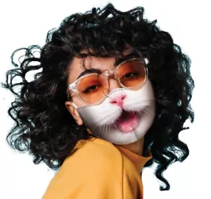 Mask Cover Kitty Cat - Faux Real - Picture 1 of 1