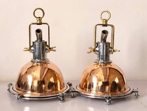 Vintage Stil Marine Replik Kupfer & Messing oder Aluminium Pendelleuchte - 2er Set - Bild 1 von 14