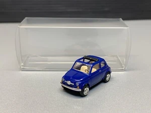 Fiat 500 d'epoca classic city car auto coupé piccola blu bush H0 1:87 - Foto 1 di 12