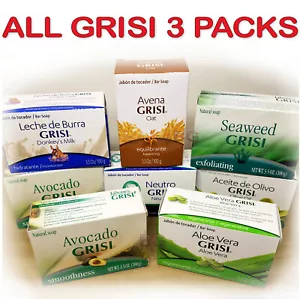 Grisi Soap 3.5oz Bars 3 Packs. Body Care Bath Shower Hand Wash Cleaning Jabon - Picture 1 of 18