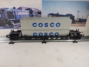 Menards TTX Intermodal Car Container Carrier O Gauge Black W/ COSCO Containers - Picture 1 of 10