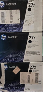 Lot Of 3 HP 27X Black Toner Cartidge - C4127X. Original New Factory Sealed Box - Picture 1 of 5