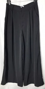 Tronjori Women's MEDIUM Black High Waist Casual Wide Leg Long Palazzo Black NWT - Picture 1 of 6