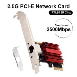 2.5Gbps PCIe Network Card RTL8125 PCIE RJ45 Desktop Adapter Gigabit Ethernet NIC - Afbeelding 1 van 6