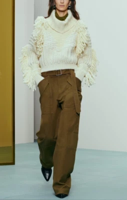 ZARA SRPLS Ecru Fringed Knit Sweater Jumper. M UK 10 12 Wool 6693/901 Designer - Image 1 of 4