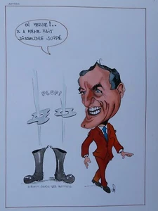UNIQUE! DROLE Funny - ORIGINAL CARTOON - F. LEOTARD / A. JUPPE - DISSOLUTION - Picture 1 of 3