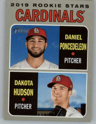 2019 Topps Heritage #96 Dakota Hudson RC/Daniel Poncedeleon RC (ref 146820) - Image 1 of 2