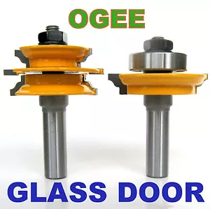 2 Stck. 1/2 Zoll Schaft Glas Tür Ogee Schiene und Still Router Bit Set - Bild 1 von 12