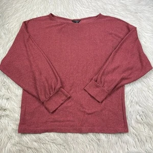 Lucky Brand Women's M Red Ribbed Dolman Sleeve Knit Top Tee - Picture 1 of 6