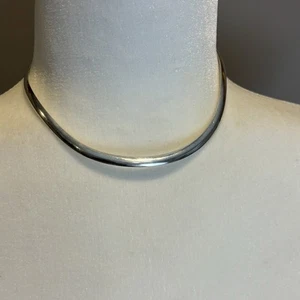 Collar Gargantilla Torque Plata Esterlina Sólida 925 Collar Minimalista 28g - Imagen 1 de 13