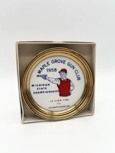 Vintage 1958 Maple Grove Gun Club Michigan State Championships Medal Slow Fire - Picture 1 of 7
