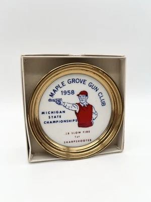 Vintage 1958 Maple Grove Gun Club Michigan State Championships Medal Slow Fire - Image 1 of 4