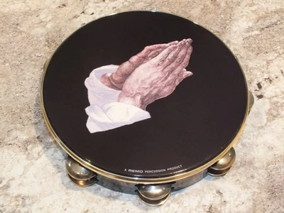 Remo Praise Tamburin Percussion betende Hände Musikinstrument selten 10 Zoll - Bild 1 von 4