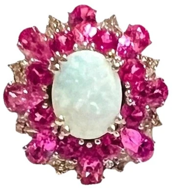 Kay Jewelers JWBR Sterling Silver Jane Seymour Fire Opal Ruby Ring Sz 6.5 WOW! - Image 1 of 4