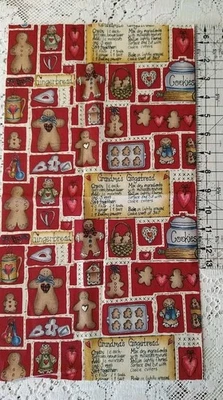 REMANENTE Pan de Jengibre Niños Receta Hornear Dianna Marcum Marcus Bros Tela de Algodón Foto 1 de 3