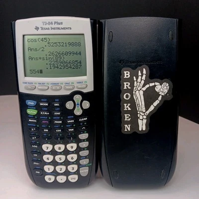 Texas Instruments TI-84 Plus Graphing Calculator w/Cover -Good Cond. - Image 1 of 4