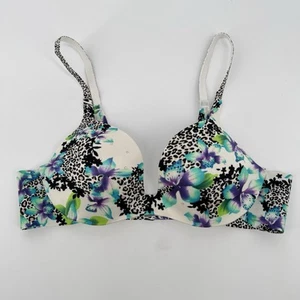 Victoria's Secret Size 34A Push Up Bra Seamless Floral Rhinestone Underwired - Picture 1 of 9