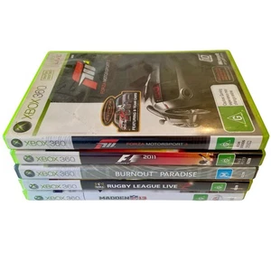 Xbox 360 Game Bundle 5 Games Forza F1 Burnout Rugby League Madden PAL - Picture 1 of 7