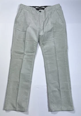 CUTTER & BUCK Men's Size 34x30 Stretch Beige Flat Front Slash Pocket Chino Pants - Image 1 of 4