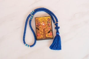 100 nudos eléctrico azul komboskini ortodoxo hecho a mano cuerda de oración regalo cristiano - Imagen 1 de 5