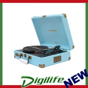 mbeat® Woodstock 2 Sky Blue Retro Turntable Player with BT Receiver & Transmitte - Picture 1 of 1