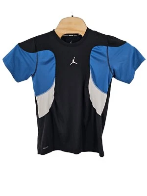 Jordan Shirt Youth Large Training Dri Fit Boys Fitted Black Blue 12/13 Years - Image 1 of 4