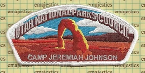 BSA UTAH NATIONAL PARKS COUNCIL CAMP JEREMIAH JOHNSON CSP WHITE BORDER SA-67 - Picture 1 of 1